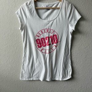 Beverly Hills 90210 Graphic White and Pink Women's Top